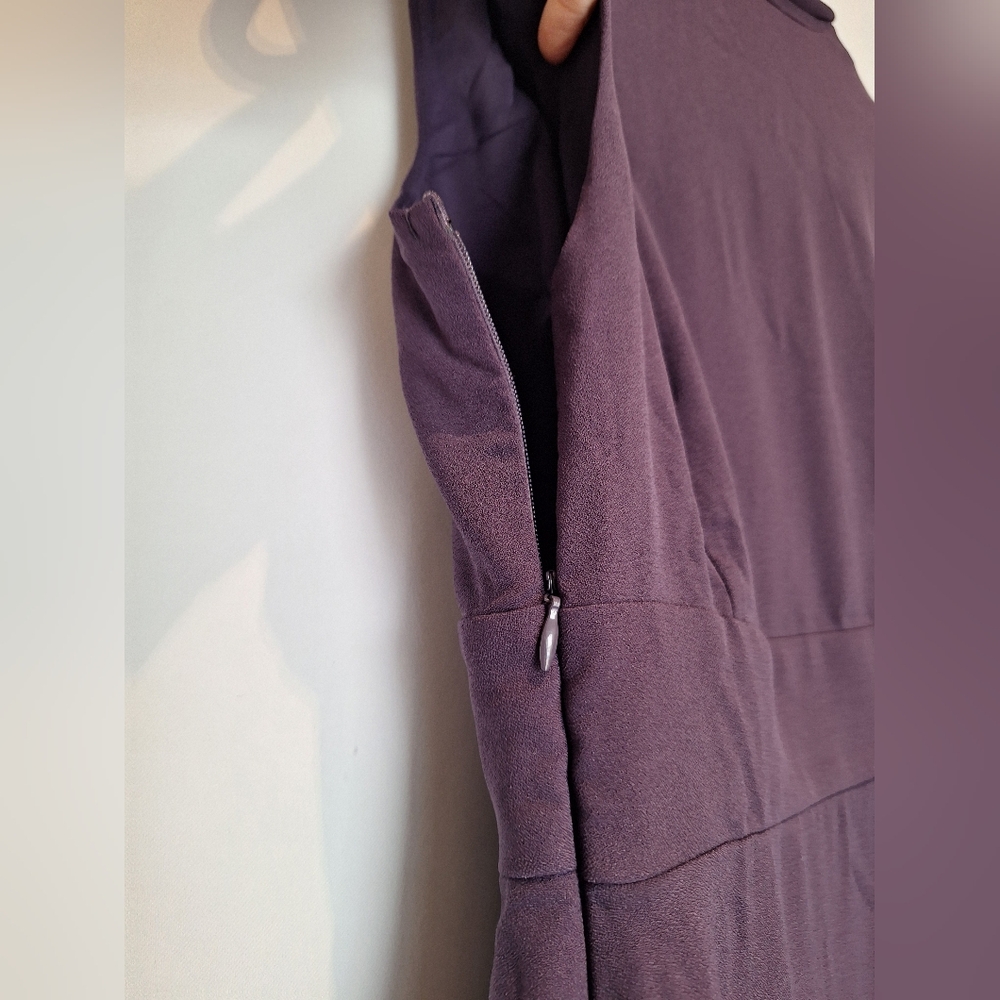 ModCloth Plum Ruffle Dress Size Medium - Picture 6 of 11